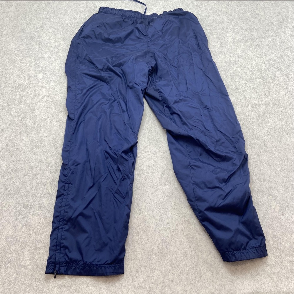 Nike Pants Mens XL (29x30) Blue Woven Track Lined Elastic Waist Zip *SMALL HOLE*